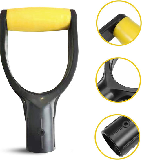Plastic Spade Handle Shovel D Grip Handle, 32mm Inner Diameter Spade Snow Shovel Handle, Spade Snow Scoop Digging Raking Tools Hand Protect Garden...