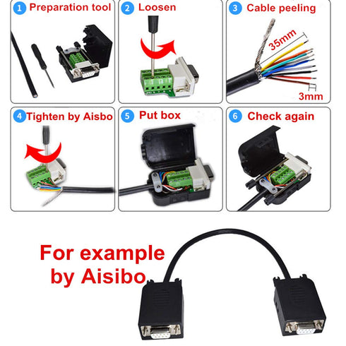 Connector DB9 RS232 D-SUB Male Adapter to Screw Connector 9 Pin Port to Terminal Connector Signal Module with Case (Male Connector DB9)...