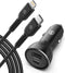 Galvanox iPhone Car Charger (30W) Multi Port Fast Charging Car Adapter with MFi Apple Certified USB-C to Lightning Cable for iPhone 11/12/13/14 Pr...