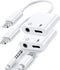 2 Pack Lightning to 3.5mm AUX Audio Charger Splitter for iPhone 14/13/12/11/XS/XR/X 8/iPad/iPod, Apple MFi Certified, 2 in 1 Headphone Adapter...