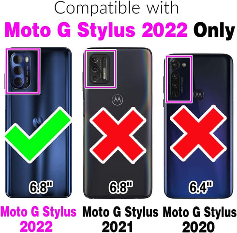 Asuwish Phone Case for Moto G Stylus 2022 4G Wallet Cover with Tempered Glass Screen Protector and PU Leather Credit Card Holder Stand Cell Access...