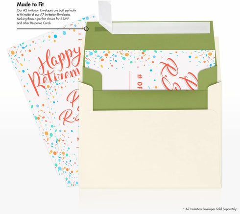 LUXPaper A2 Invitation Envelopes | Peel & Press | 4 3/8" x 5 3/4" | Avocado Green | 70lb. Text | 50 Qty...