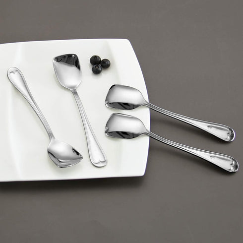 Ice Cream Spoons 18/10 Stainless Steel Dessert Spoon 4 Pcs, Shovel Spoons, 6.0 Inches, Dishwasher Safe...