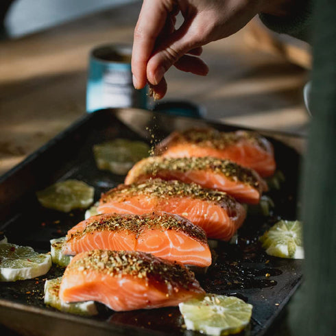 Just Spices Salmon Allrounder, 1.94 OZ I Spice mix for all salmon dishes, baked, air fried or pan-seared I With fleur de sel, red onion, dill, lem...