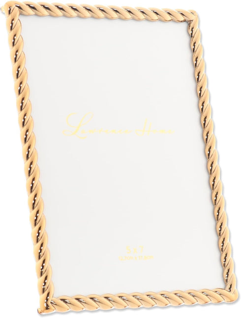 Lawrence Frames Rope Design Metal Frame, 5x7, Gold...