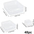 48Pcs Mini Storage Containers, Mixed Sizes Small Rectangular Clear Plastic Storage Containers Box with Hinged Lid for Beads, Organizie Tiny Items,...