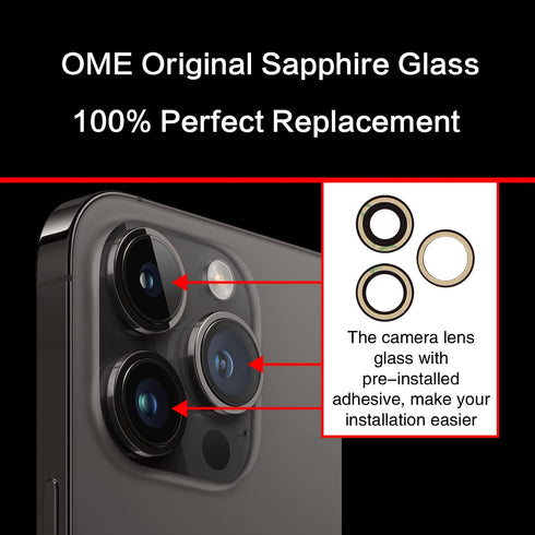 ASDAWN Back Rear Camera Lens Glass Replacement for iPhone 14 Pro Max 6.7 Inches with Pre-Installed Adhesive, ASDAWN Back camera Lens Glass kit wit...