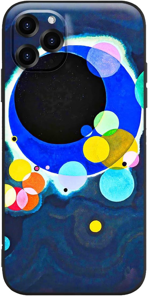 Berkin Arts Compatible with iPhone 11 Pro Max Case Silicone Cover with Screen Protector Color Field Colorful Moongate (Several Circles by Wassily ...