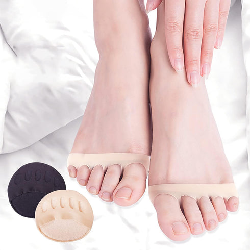 Reusable Honeycomb Fabric Forefoot Pads Soft Ball of Foot Cushions Metatarsal Pads for Women Men Prevention Pain Relief (Black,Beige,Grey,Pink)...
