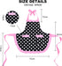 Violet Mist Vintage Apron for Women, Pink Polka Dot Retro Stylish Apron with Pockets, Adjustable Neck Strap...