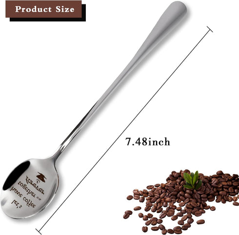 2 Pcs 7.5 inches Engraved Coffee Spoons Let's Have Coffee Together Forever Personalized Stainless Steel Spoon Ice Cream Spoon Couple Gifts Valenti...