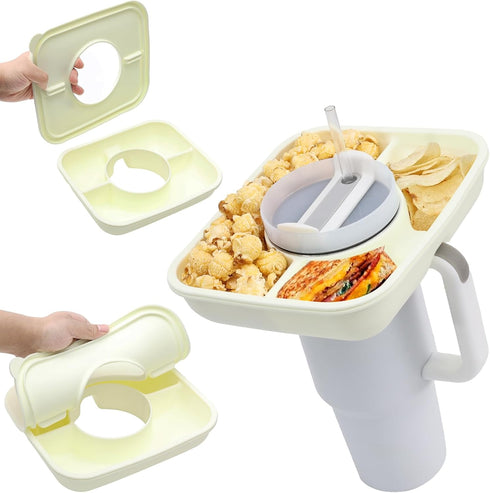 Snack Bowl for Stanley Cup with Upgraded Tight-Fitting Cover, Reusable Snack Tray with Lid Fits for Stanley 40 oz Tumbler with Handle, Stanley Acc...