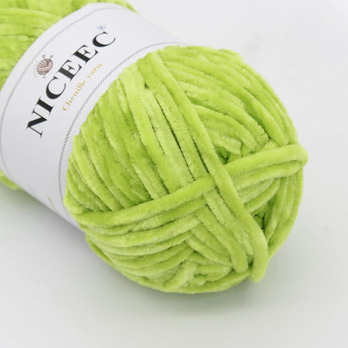 NICEEC 3 Skeins Soft Chenille Yarn Blanket Yarn for Knitting Fancy Yarn for Crochet Weaving DIY Craft Total Length 3×85m (3×93yds, 3×50g)_Spring G...