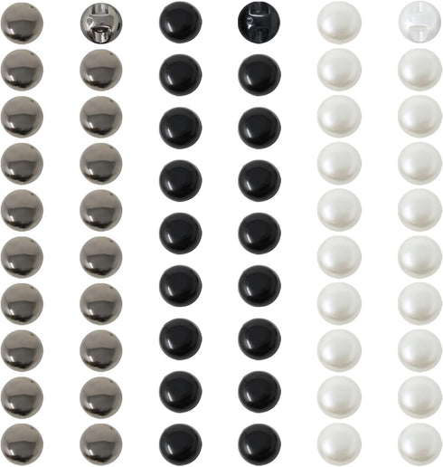 Honbay 60PCS Dainty Pearl Buttons Round Buttons Plastic Resin Sewing Buttons Decorative Buttons for Wedding Dress, Skirts, Gloves, Sweaters, Shirt...