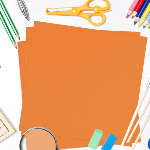 Whaline 25 Sheet 12 x 12 Inch Pumpkin Orange Card Stock Paper Fall Thanksgiving Thick Scrapbook Paper for Autumn DIY Crafts Card Making School Off...