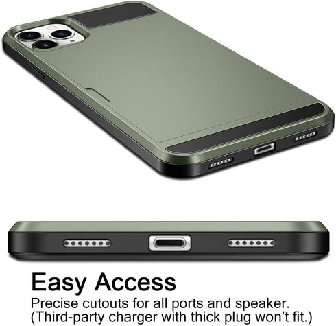 Vofolen Case for iPhone 11 Pro Case Wallet Credit Card Holder Slot Sliding Door Hidden Pocket Anti-Scratch Dual Layer Hybrid Protective Hard Shell...