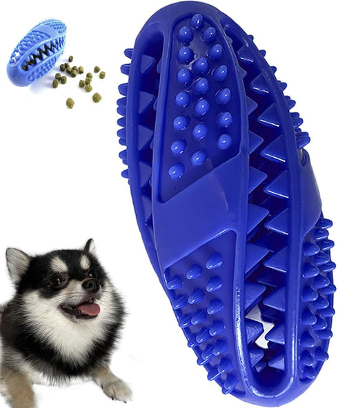 Dog Treat Toy Ball, Treat Dispensing dog toys, Slow Feeder Puzzle, and Dog Toys to Keep Them Busy with This Blue 3-in-1 Interactive Dog Ball for S...