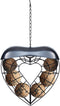 Hanging Wild Bird Feeder, Suet Ball Bird Feed Dispenser, Suet Ball Holder for Outside, Fat Ball Feeder, Heart Shaped...