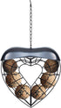 Hanging Wild Bird Feeder, Suet Ball Bird Feed Dispenser, Suet Ball Holder for Outside, Fat Ball Feeder, Heart Shaped...