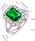 Uloveido Women's Temperament Emerald Cut Cubic Zirconia Ring Open Adjustable Inlaid Rectangular CZ Diamond Rings...