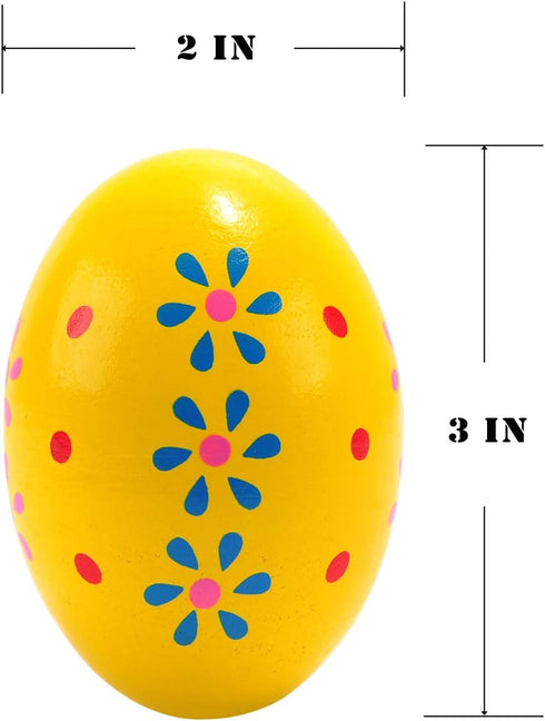 Easter Wooden Egg Shakers Maracas for Party Favors, Classroom Prize Supplies and Percussion Musical Instrument(9 PCS)...