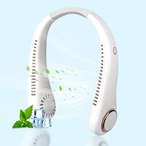 Coastacloud Portable Neck Fan, Rechargeable Turbo Bladeless Fan, 3 Speeds Adjustment 360° Cooling Airflow, Hands Free Wearable Personal Fans for O...