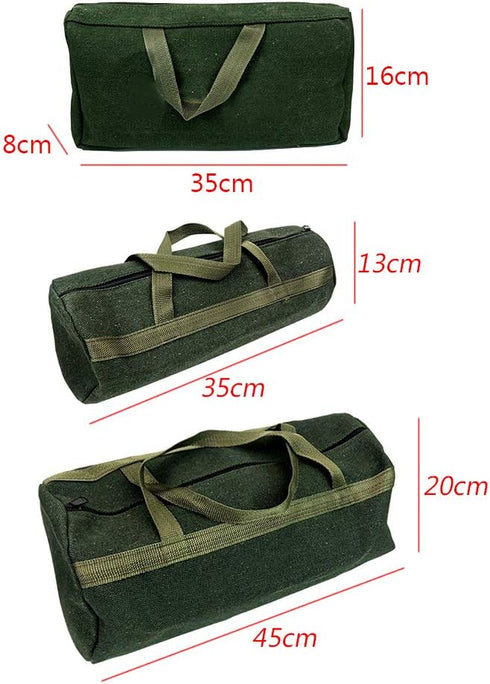 Tool Bag, Portable Multi-Purpose Canvas Tool Organizer, Heavy Duty Storage Handbag Tote Bag with Sturdy Bottom and Wide Mouth, Tools Present for M...