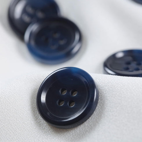50 Pcs Large 1 inch Blue Buttons for Sewing Round Resin Navy Blue Buttons for Crafts 4 Hole Flatback Coat Buttons for Shirt Sweater DIY and Clothi...