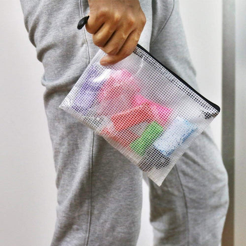 Oaimyy-A4(9"x 13",12 Pcs),Plastic Mesh Zipper Pouch Document Folders Bag Zip File Folders for School Office Supplies, Travel,Puzzles Games Organiz...