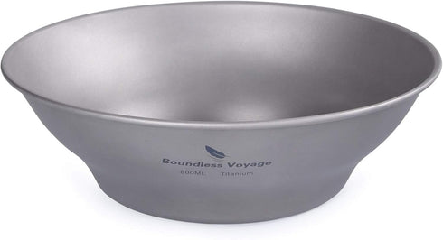 Boundless Voyage Ultralight Titanium Bowl Pan Plate Dish with Carry Bag Outdoor Camping Portable Tableware Cookware (Ti15165B (800ml Bowl))...