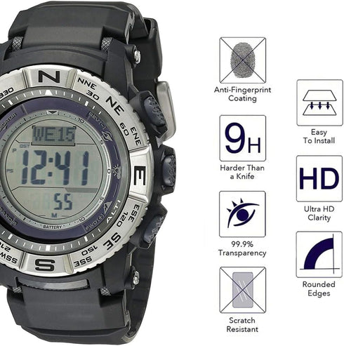 3 Pack Compatible with PRW3500 Watch Screen Protectors Tempered Glass for PRW-3500/ PRW-3500Y/ PRW-3500T Screen Protector Foils Glass Anti-Scratch...