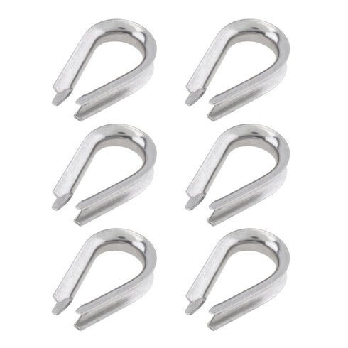 1/4" Wire Rope Thimbles 6Pcs, M5 Stainless Steel Thimble for Diameter Cable Rigging...