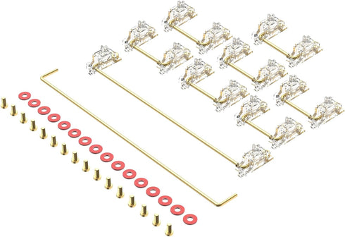 Stabilizer V2, Screw in Stabilizers with 2u 6.25u 7u Wires, PCB Mount Keyboard Stabilizers for Mechanical Keyboards (V2 Clear 100% Kit)...