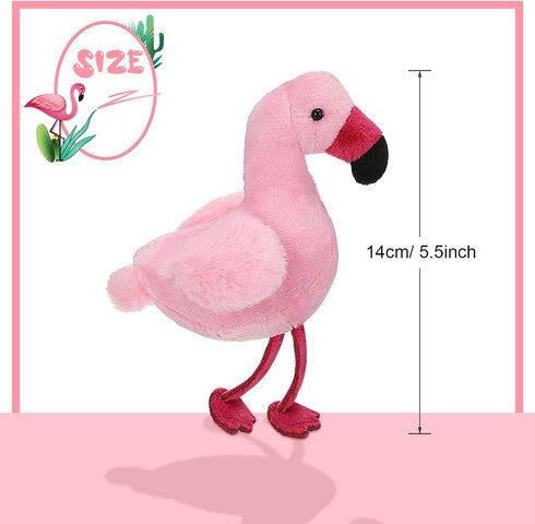 12 Pieces Mini Stuffed Flamingo Plush Toys 5.5 Inch Plush Flamingo Toys Keychain Set Hanging Ornaments Flamingo Party Favors for Birthday Party Gi...