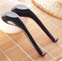 2 Pack - Red and Black 6.5-inch Asian Soup Spoon with Hook– Fuji Chinese Japanese Korean Style Spoon, Perfect for Melamine Won Ton Rice Pho Soba &...