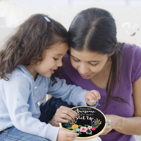 Cooliya Embroidery Kit for Beginners, Art Craft Kit for Adults - Birthday Gift for Women, Best Friend, Daughter, Mom, Coworker...