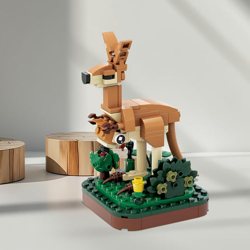 Mini Animals Building Blocks Set,Land Animal Themed Collection Construction Building Bricks Toy,Cute Home Decors(4th Series) (Kangaroo)...