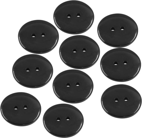 50 Pcs Premium 2-Hole Resin Sewing Buttons - Black Round Mixed Buttons for Sewing, DIY, and Holiday Decoration (Black)...