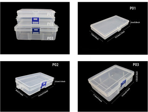 3pcs Clear Plastic Organizer Container Box, Containers Storage Box with Snap-Tight Closure Latch for Small Crafts,Jewelry Making & Sewing Crafts (...