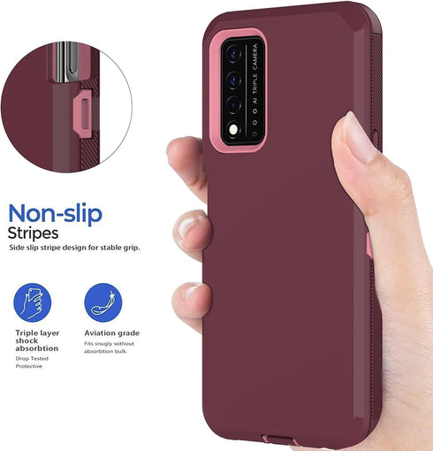 Annymall for T-Mobile Revvl V Plus 5G Case, Full Body Heavy Duty Shockproof Triple Layer with Built in Screen Protector Durable Rugged Protective ...
