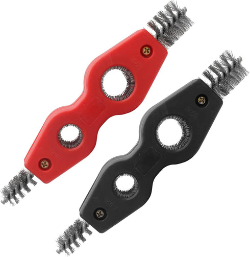 2PCS 4-in-1 Copper Tubing Brush Copper Pipe Cleaner Tool?Steel Bristles, Deburring Brush Cleans Inside and Outside Wire Brush for Plumbing Install...