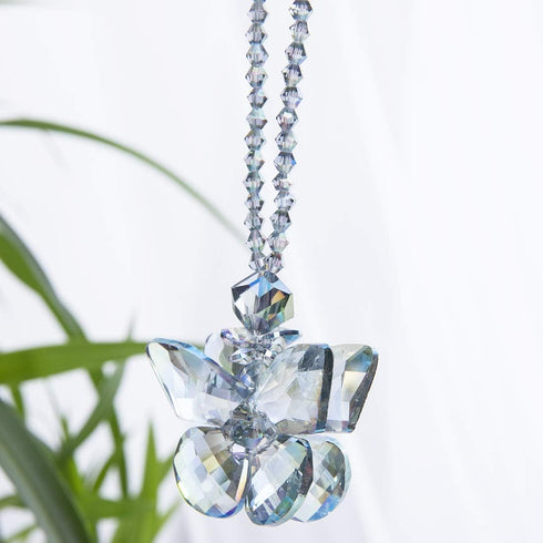 H&D HYALINE & DORA Crystal Glass Butterfly Car Key Charm Mirror Hanging Ornaments Gift (Butterfly-1)...