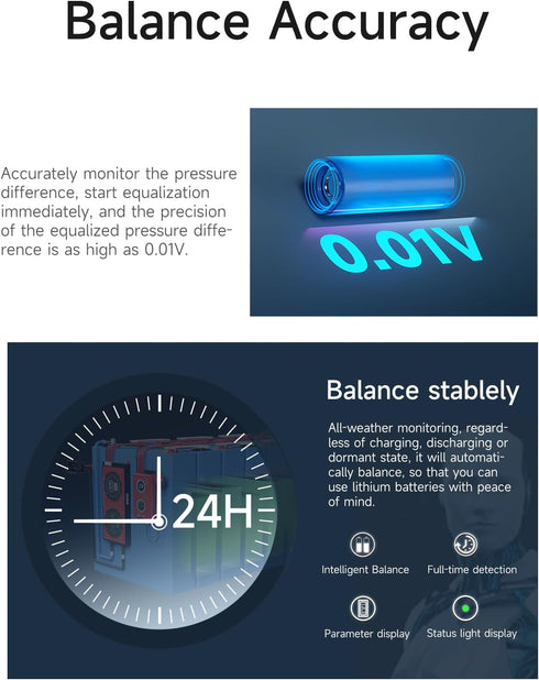 Daly Battery Equalizer 4S 1A with Bluetooth App and Wire Leads and Compatible Active Balancer for Lithium Battery Rated 3.7V 3.2V 2.2V...