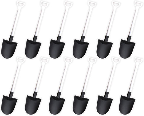Mini Shovel Shape Spoons,Disposable Plastic Dessert Spoon (60 Pcs), Black,white...