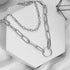 Silver Layered Necklaces for Women Simple Punk Chunky Necklaces Silver Chain Goth Necklace (2pcs Silver)...