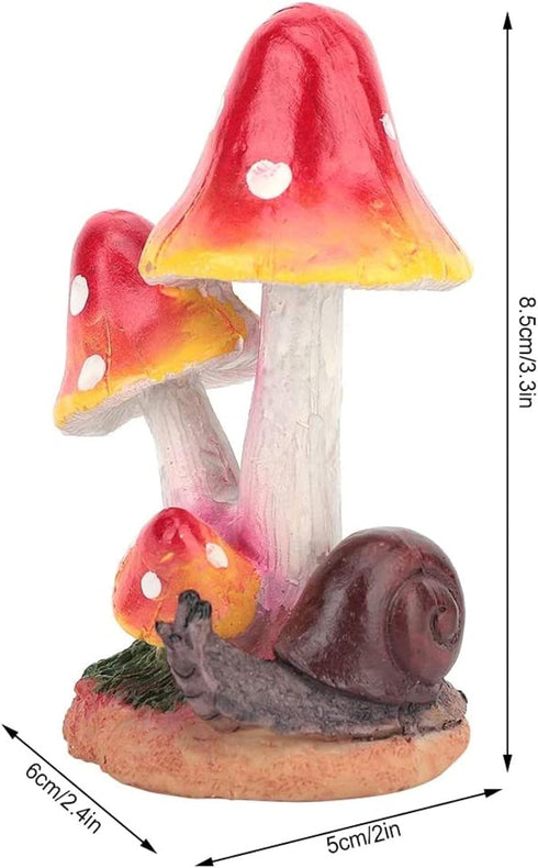 Animal Mushrooms Non-Toxic and Odorless Lawn Ornament, Mushrooms Decor, Kindergarten and Hotel Decor for Garden, Yard, Fairy Garden(Snail red)...