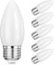 HOLA LED Chandelier Bulb Dimmable LED Lamp Bulb E26 Base, 360 Beam Angle UL Listed Cool White 4000K LED Filament Bulb, Frosted Glass, 6 Pack...