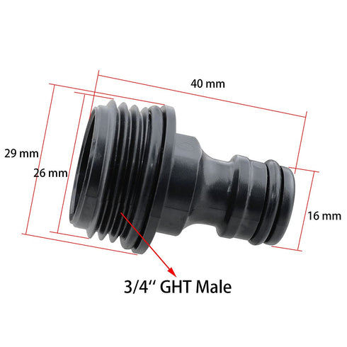 10pcs Garden Hose Quick Connect Male Threads 3/4 Inch Quick Release Hose Connector for Garden Tubing Drip Irrigation Watering System, Black...