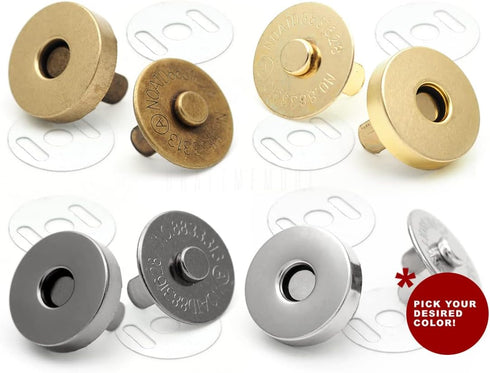 CRAFTMEMORE Magnetic Snap Buttons Strong Clasp for Purse Sewing Handbags Closures 10 Pack MNB (18 mm, Gold)...