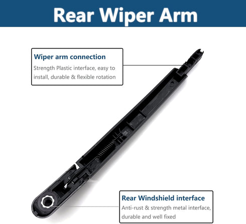 Rear Windshield Wiper Arm & Wiper Blade Set for Nissan Rogue 2008-2013,Juke 2011-2016,Nissan Qashqai 2008-2013 Rear Windshield Back Wiper Arm Blad...